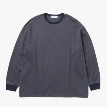 y25AWzGraphpaper (Oty[p[)/ Narrow Border L/S Tee -NAVY~GRY- #GU253-70121B