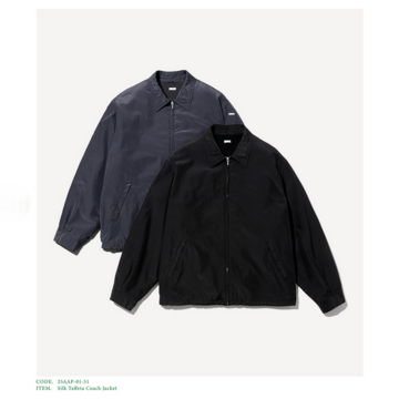 y25AWz A.PRESSE(A vbZ)/ Silk Taffeta Coach Jacket -BLACK- #25AAP-01-31