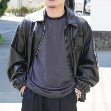 [25AW]ssstein(V^C) / SHEEP LEATHER FLIGHT JACKET -BLACK- #ST1219