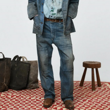 BOWWOW(oEE)/MINER'S REPAIRED DENIM WORK PANTS -AGED INDIGO- #BW252-MRDWP