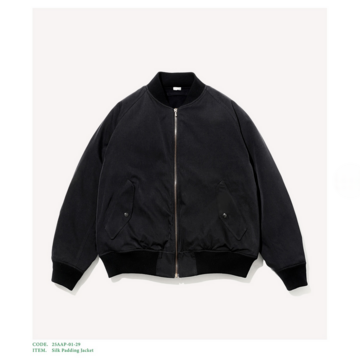 y25AWz A.PRESSE(A vbZ)/ Silk Padding Jacket -BLACK- #25AAP-01-29