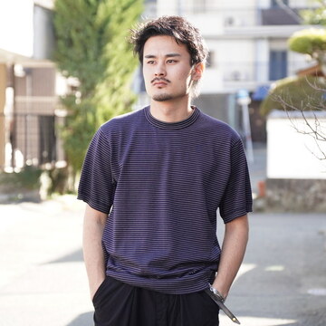 HEUGN(���[�Q��)/ Roger Boader T -Navy- #KNITWEAR032