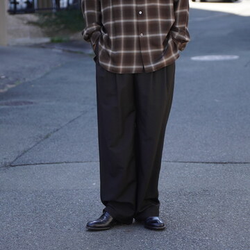 �y26SS�zssstein(�V���^�C��)/ WOOL SILK WIDE EASY TROUSERS -DARK CHARCOAL- #ST1450