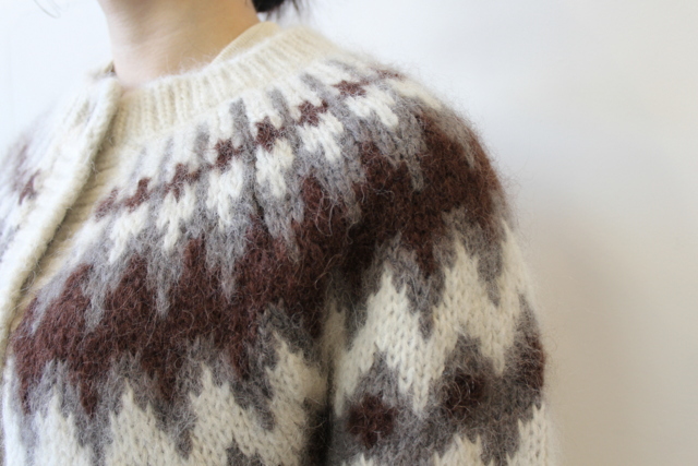 BATONER(バトナー)【20AW】women MOHAIR NORDIC CREW CARDIGAN(2色展開)_BN-20FL-056【K】(10)