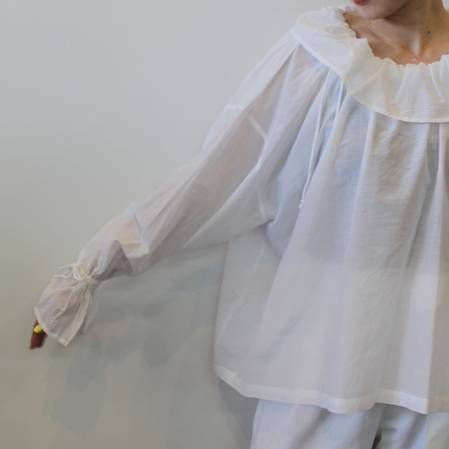 normment COTTON SILK FRILL BLOUSE#S22P-569(10)