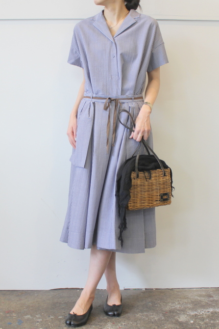【40%OFF SALE】ÉCOLE DE CURIOSITÉS(エコールドキュリオジテ)COTTON SEERSUCKER DRESS_DAISY【K】(13)