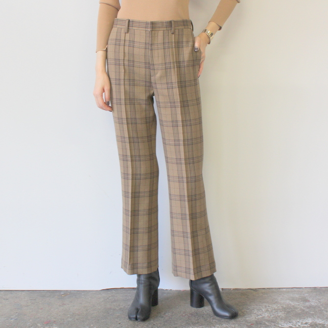 AURALEE(オーラリー) WOOL SERGE CHECK SLACKS_A9AP06SC【K】(1)