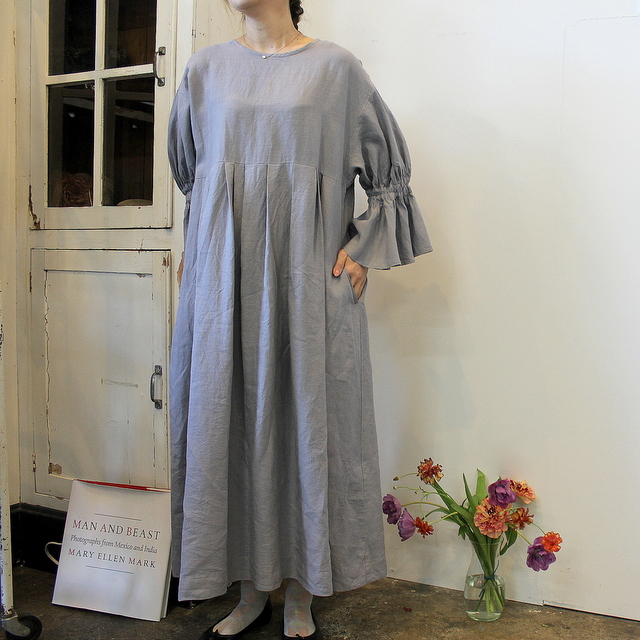 GASA*(ガサ) 【20SS】黒豆さん Gathered sleeves dress_11201-03111-B-F【K】(1)