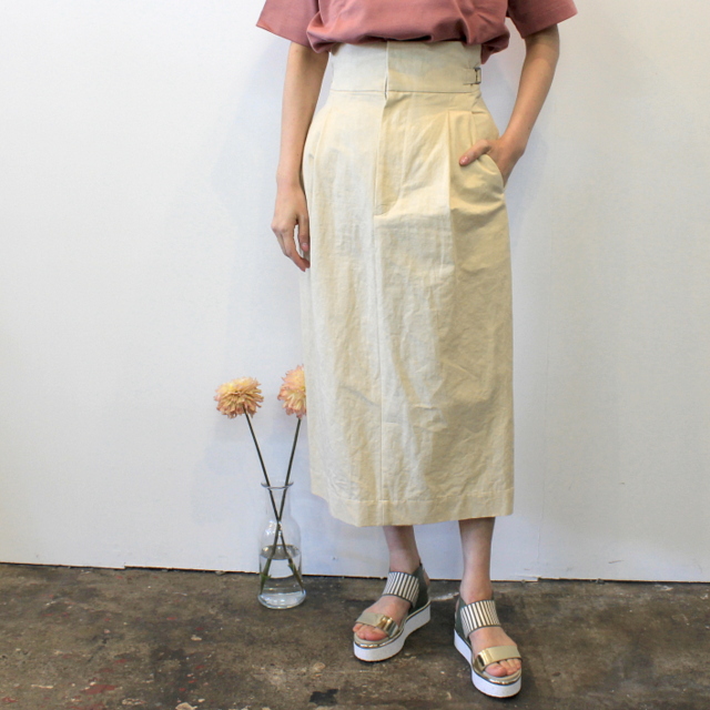 【30% off sale】YLÉVE(イレーヴ) 【20SS】C/L TWILL SKIRT(2色展開)_168-013008【K】(1)