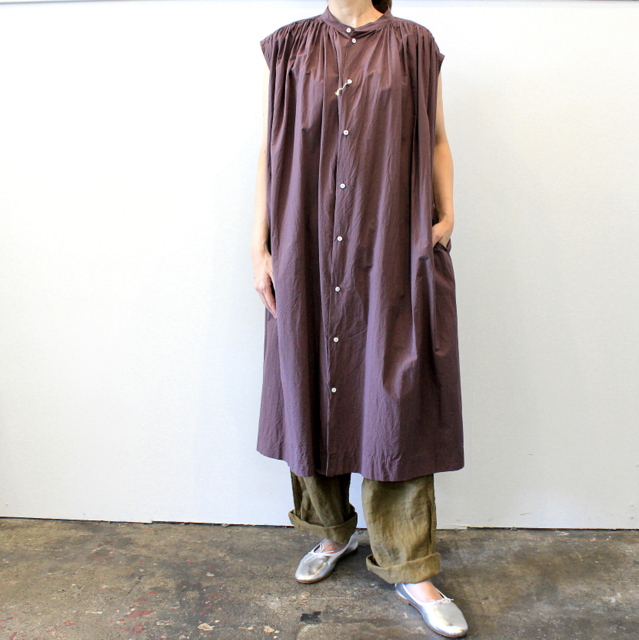 TOUJOURS(トゥジュー)【20SS】Pleated Sleeveless Shirt Dress_MM32ND03【K】(1)
