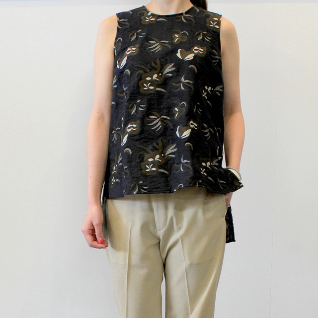 【30% off sale】YOKE(ヨーク)【20SS】BACK SLIT JACQUARD TOPS_YKL20SS0009BL-K【K】(1)