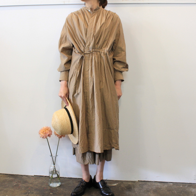 TOUJOURS(トゥジュー) 20SS Pin tuck string robe dress TM32FD01【K】(1)