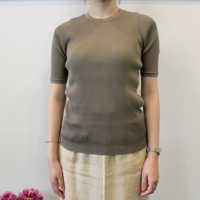 AURALEE(オーラリー) 【20SS】HIGH GAUGE RIB KNIT TEE(2色展開)_A20ST01HR【K】(1)