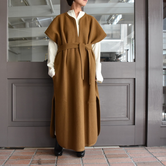 CristaSeya(クリスタセヤ)/FELTED WOOL CAFTAN -NOISETIE- #13S-B(1)