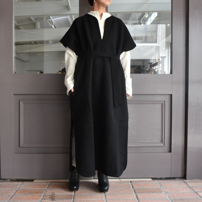 CristaSeya(クリスタセヤ)/FELTED WOOL CAFTAN -BLACK- #13S-B(1)