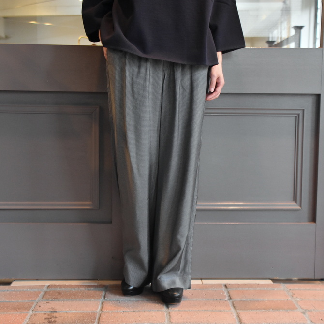 YLÉVE(イレーヴ) VISCOSE CHECK TROUSERS #168-0240021(1)