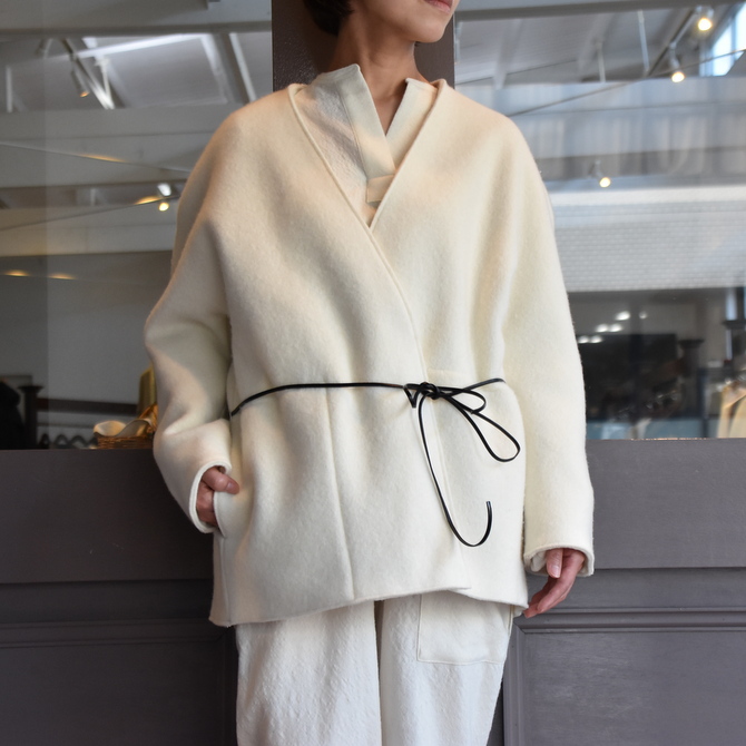 TENNE HANDCRAFTED MODERN(テン ハンドクラフテッドモダン) NO COLLAR KNIT JACKET (2色展開)#003JK(1)