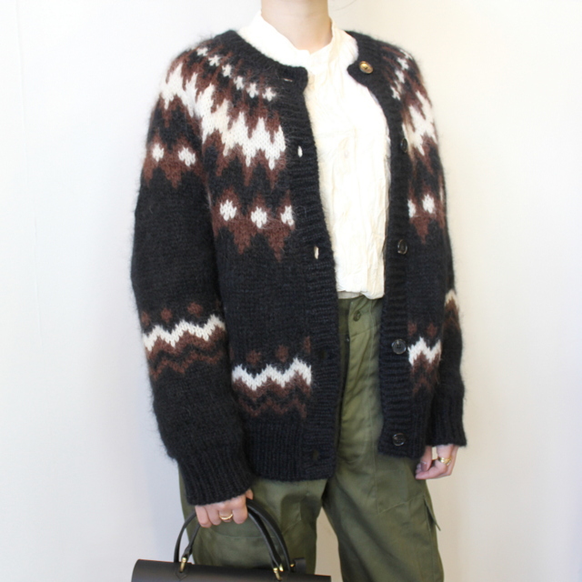 BATONER(バトナー)【20AW】women MOHAIR NORDIC CREW CARDIGAN(2色展開)_BN-20FL-056【K】(1)