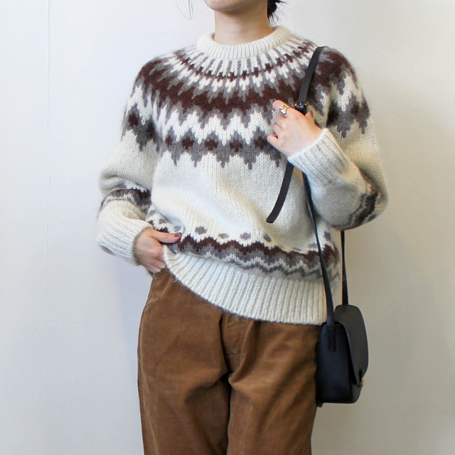 BATONER(バトナー)【20AW】women MOHAIR NORDIC CREW NECK(2色展開)_BN-20FL-054【K】(1)