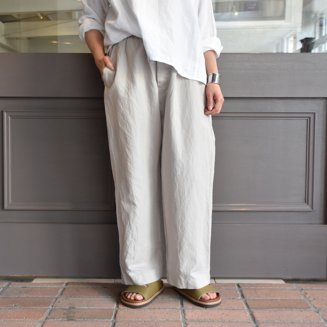 TOUJOURS(トゥジュー) Ramie*Cotton Chambray Twill Cloth Easy Trousers #KM34AP03(1)