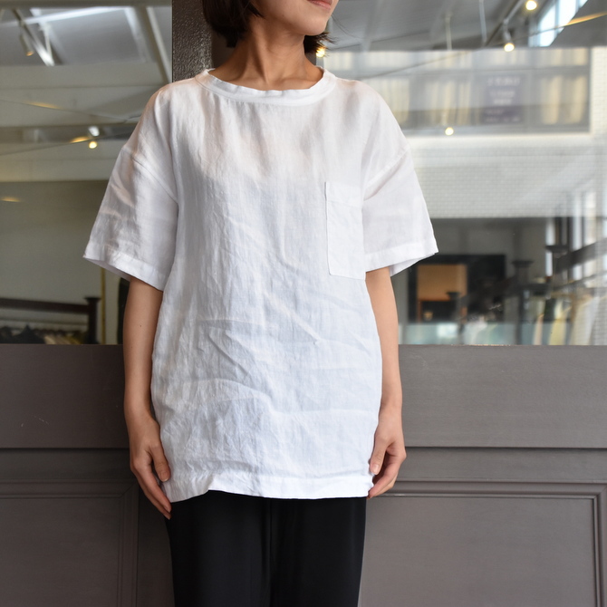 TOUJOURS(トゥジュー) Stone Washed Belgian Linen Big T-shirt #SM34PS02(1)
