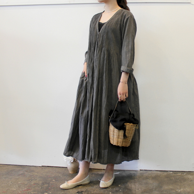 maison de soil(メゾンドソイル) MINI PINTUCK WRAP DRESS_NMDS21173【K】(1)