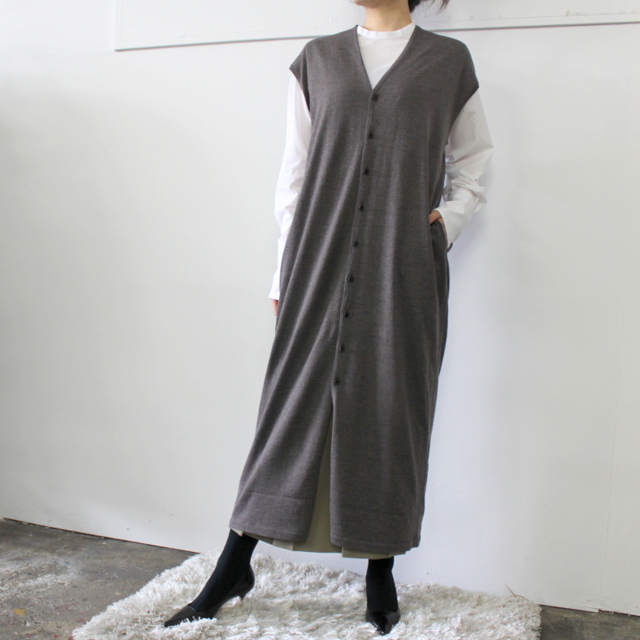 AURALEE(オーラリー) SUPER HIGH GAUGE WOOL KNIT SLEEVELESS ONE-PIECE_A21AC06HK【K】(1)