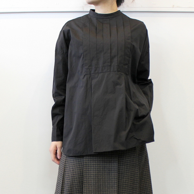 TOUJOURS(トゥジュー)【21AW】Back Button Tucked Bosom Long Shirt_MM35AS04【K】(1)