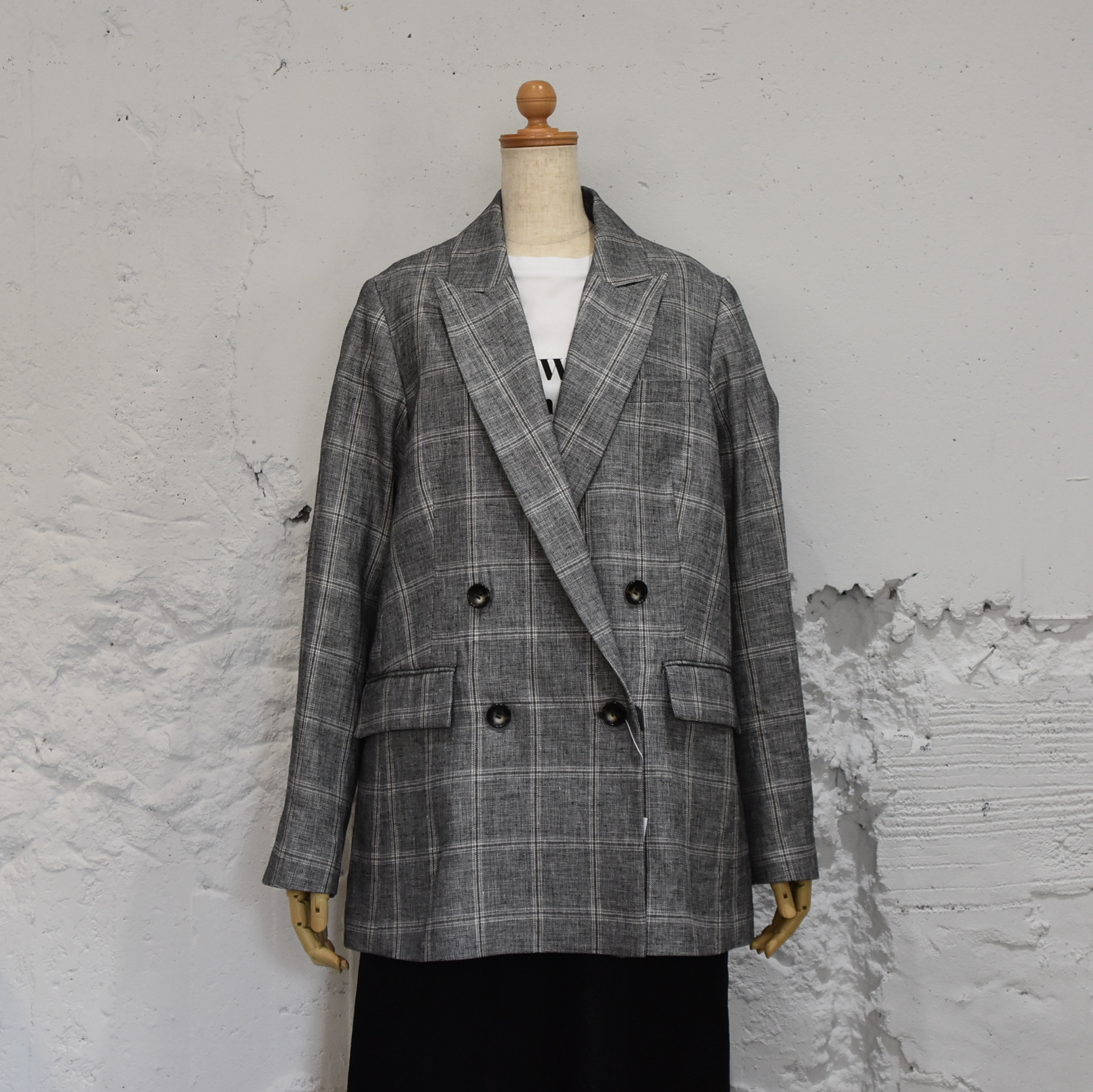 SACRA (TN) / LINEN COTTON PLAID JACKET(1)