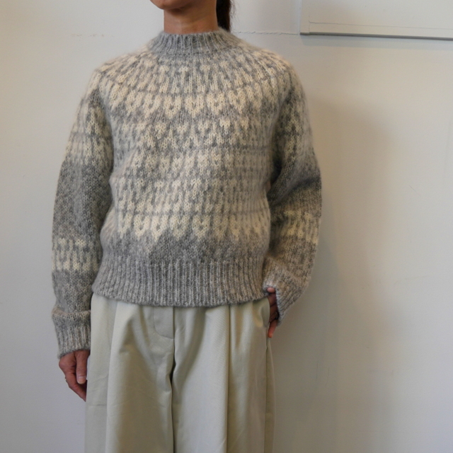 BATONER(ƒoƒgƒi[) Women MOHAIR NORDIC CREW NECK_BN-23FL-046(1)