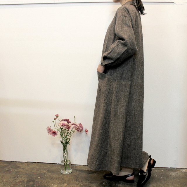 YAECA(ヤエカ)【20SS】ワークシャツドレス(BROWN)_99560【K】(2)