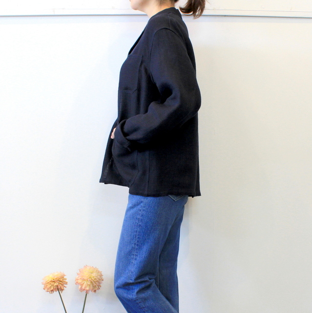 AURALEE(オーラリー) 【20SS】LINEN DOUBLE FACE BLOUZON _A20SB03WL【K】(2)