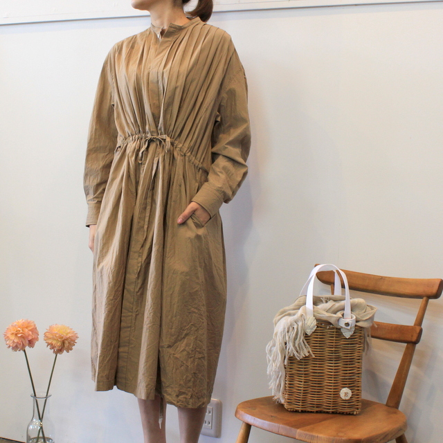 TOUJOURS(トゥジュー) 20SS Pin tuck string robe dress TM32FD01【K】(2)