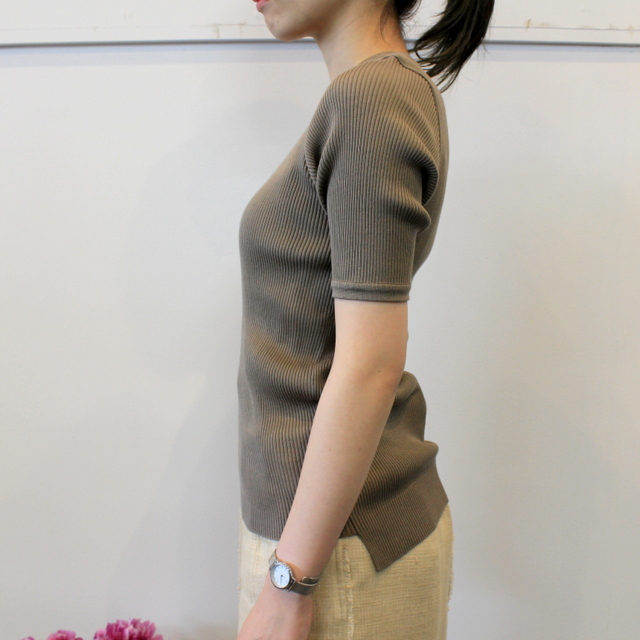 AURALEE(オーラリー) 【20SS】HIGH GAUGE RIB KNIT TEE(2色展開)_A20ST01HR【K】(2)