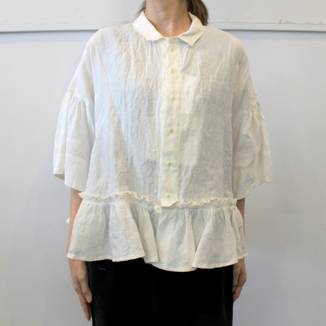 GASA*(ガサ) 【20AW】木々の並ぶ風景 Gathered hem blouse_13201-01107【K】(2)