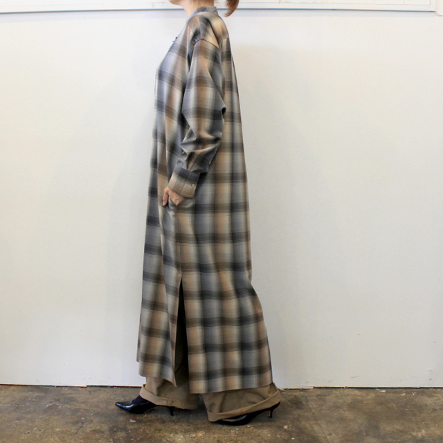 AURALEE(オーラリー)【20AW】SUPER LIGHT WOOL CHECK MAXI OP_A20AD02LC【K】(2)