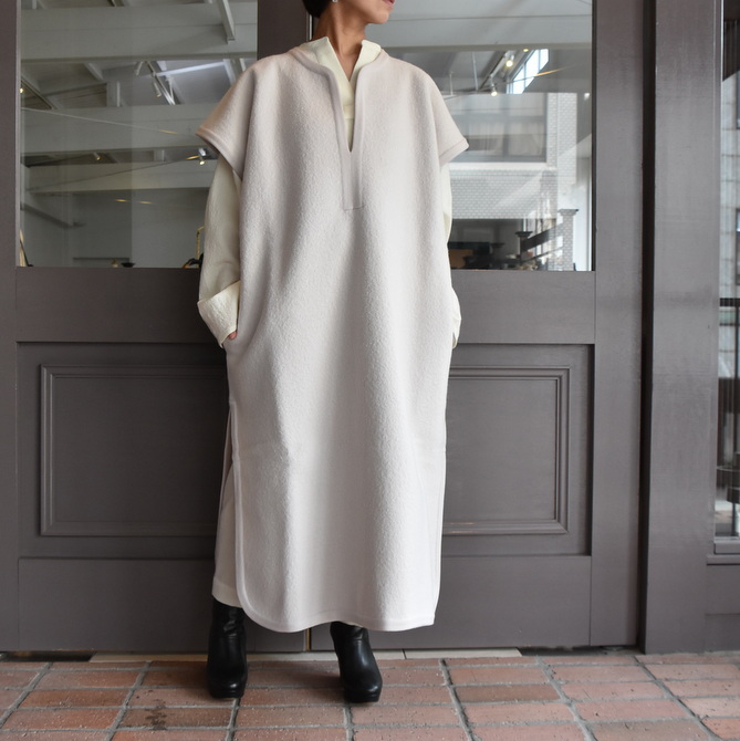 CristaSeya(クリスタセヤ)/FELTED WOOL CAFTAN -WHITE- #13S-B(2)