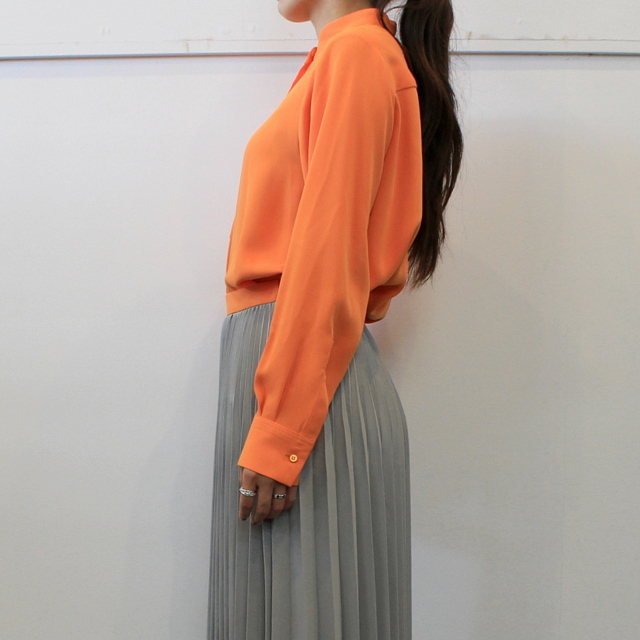 【30% off sale】(グラフペーパー)【20 AW】Satin Band Collar Blouse (ORANGE)_GL203-50034【K】(2)
