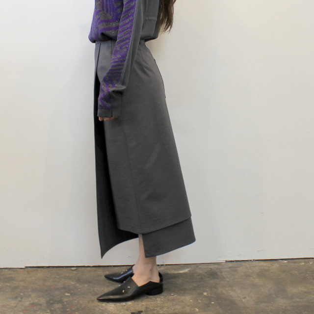 【30% off sale】(グラフペーパー)【20 AW】Compact Ponte Wrap Skirt(2色展開)_GL203-40035B【K】(2)