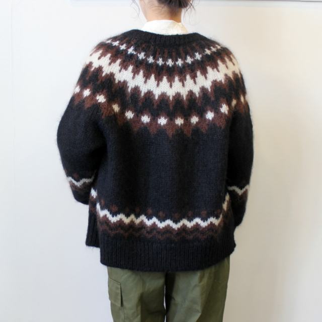 BATONER(バトナー)【20AW】women MOHAIR NORDIC CREW CARDIGAN(2色展開)_BN-20FL-056【K】(2)