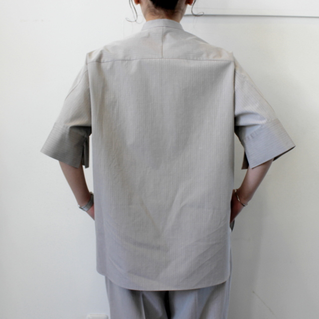 AURALEE(オーラリー)【21SS】WASHED FINX RIPSTOP CHAMBRAY HALF SLEEVED SHIRTS_A21SS06FL【K】(2)