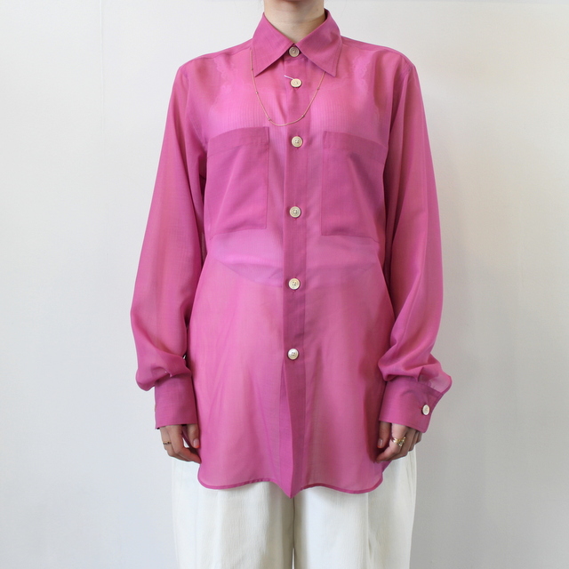 AURALEE(オーラリー)【21SS】WOOL RECYCLE POLYESTER SHEER CLOTH SHIRT(2色展開)_A21SS01RM【K】(2)