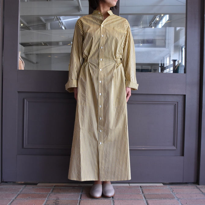 CristaSeya(クリスタセヤ)/ GATHERED COTTON MAO SHIRT DRESS #01SA-ST(2)