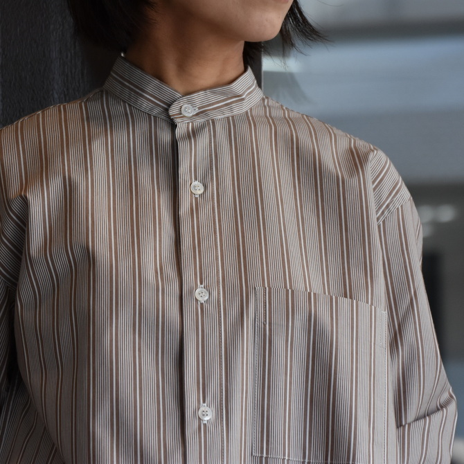CristaSeya(クリスタセヤ)/ JAPANESE STRIPED COTTON MAO SHIRT #08DA-ST-LBRS(2)