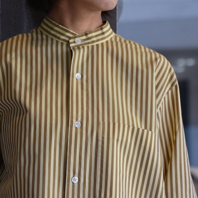 CristaSeya(クリスタセヤ)/ STRIPED COTTON MAO SHIRT #08DA-ST-YBRS(2)