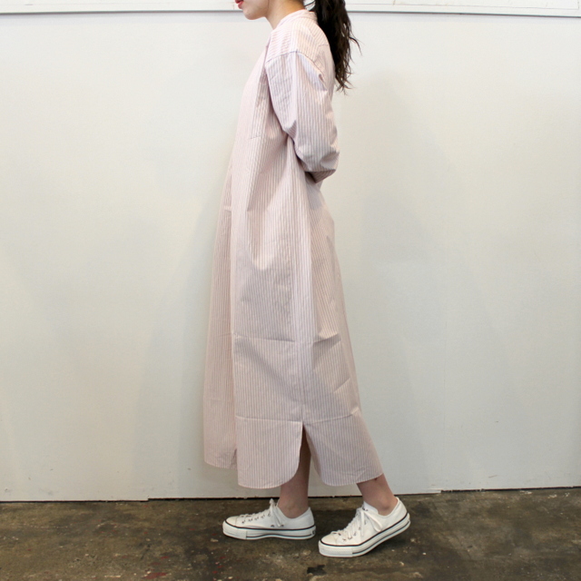 LENO&Co.(リノアンドコー) 【21SS】BAND COLLAR PULLOVER DRESS STRIPE_L2101DR001【K】(2)