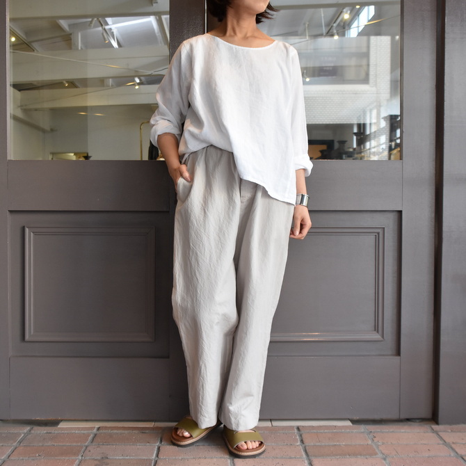 TOUJOURS(トゥジュー) Ramie*Cotton Chambray Twill Cloth Easy Trousers #KM34AP03(2)