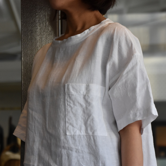 TOUJOURS(トゥジュー) Stone Washed Belgian Linen Big T-shirt #SM34PS02(2)