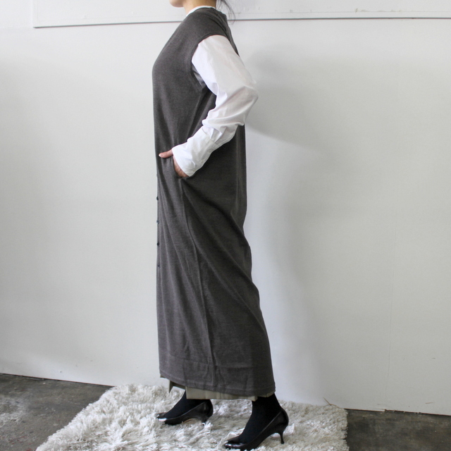 AURALEE(オーラリー) SUPER HIGH GAUGE WOOL KNIT SLEEVELESS ONE-PIECE_A21AC06HK【K】(2)