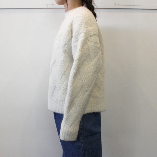BATONER(バトナー) BIG CROSS STICH CREW NECK(2色展開)_BN-21FL-062【K】(2)